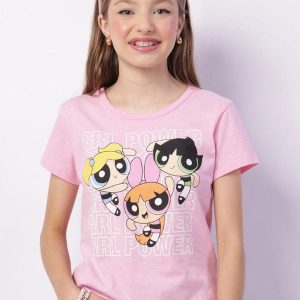 Camiseta Juvenil as Meninas Superpoderosas Rosa