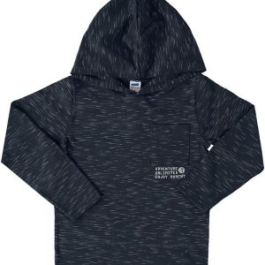 Camiseta Manga Longa Meia Malha Jet Capuz Preto