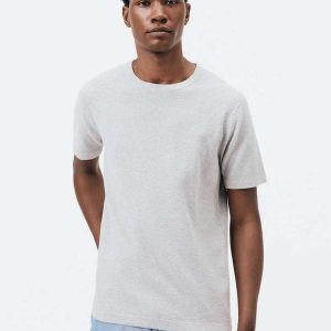 Camiseta Masculina Regular em Trico Cinza