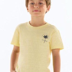 Camiseta Meia Malha Flamê Amarelo