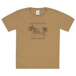 Camiseta Meia Malha Marrom