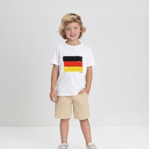 Camiseta Menino com Bandeira Alemanha Branco