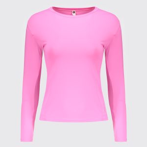 Camiseta Selene UV50+ Manga Longa Feminina Rosa Claro
