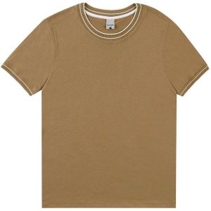 Camiseta Slim em Malha Cáqui
