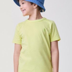 Camiseta Verde Lima Básica Amarelo