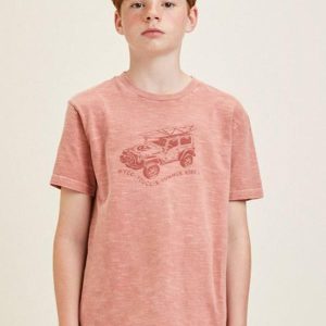 Camiseta Vermelha Estampada Vermelho