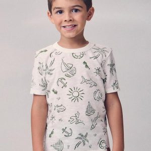 Camiseta com Estampa Tropical Branco