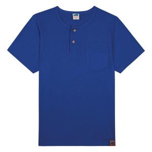 Camiseta em Meia Malha Penteada Azul