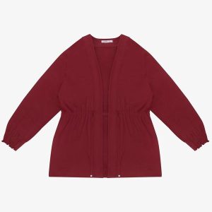 Cardigan Molecotton Plus Size Vermelho