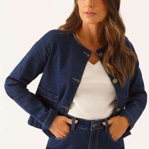Casaqueto Jeans Azul Escuro Vionara