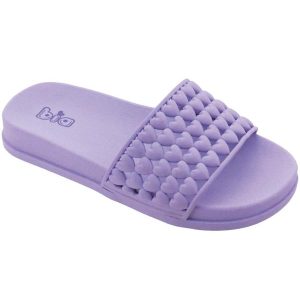 Chinelo Infantil Lilás com Cabedal Vazado