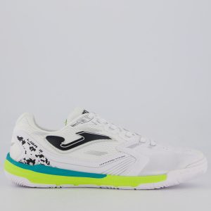 Chuteira Joma Liga 5 Futsal Branca, Verde e Preta