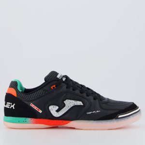 Chuteira Joma Top Flex Futsal Preta, Azul e Laranja