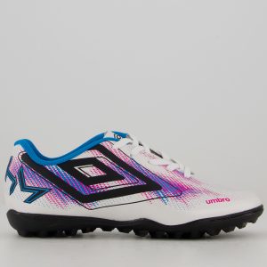 Chuteira Umbro Heatmap Society Juvenil Branca e Azul
