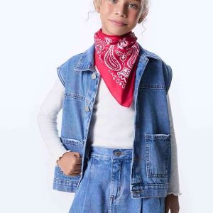 Colete Infantil Unissex Regular Jeans Azul
