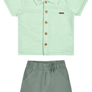 Conjunto Bebê Menino Camisa Texturizada Verde