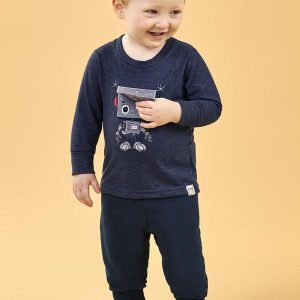 Conjunto Bebê Menino Camiseta Interativa Azul