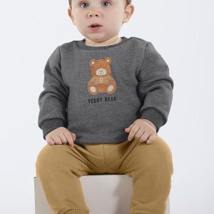 Conjunto Bebe Menino Moletom Cinza