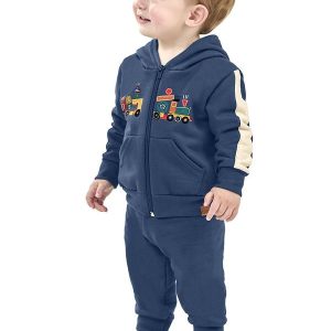 Conjunto Bebê Menino Moletom Trenzinho Azul