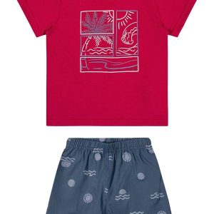 Conjunto Bebê Menino Tropical Leve Vermelho