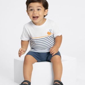 Conjunto Bebê Menino com Bermuda e Camiseta Azul