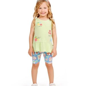 Conjunto Blusa Meia Malha Ciclista CottonVerde