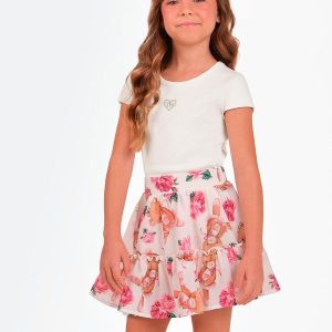 Conjunto Blusa com Saia Bege