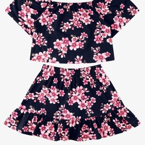 Conjunto Blusa com Saia Cotton Azul