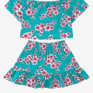 Conjunto Blusa com Saia Cotton Verde