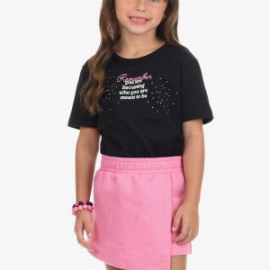 Conjunto Blusa com Shorts Saia Meia MalhaPreto