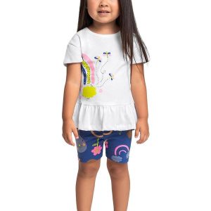 Conjunto Blusa e Ciclista Infantil Branco