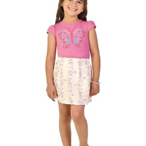 Conjunto Blusa e Saia em Cotton Romance Rosa