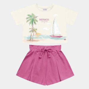 Conjunto Blusa e Short Bege