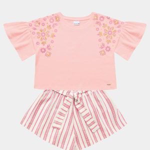 Conjunto Blusa e Short Rosa