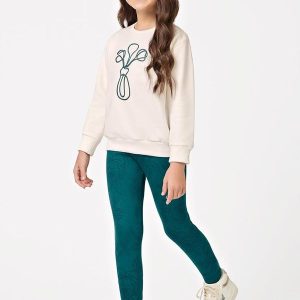 Conjunto Blusão Moletom com Legging Bege