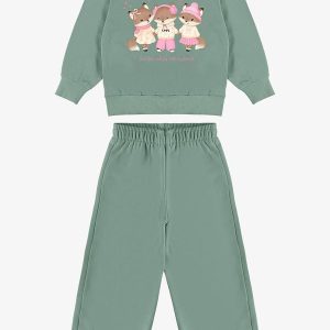 Conjunto Blusão com Calça Feminina Verde