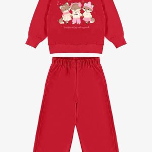 Conjunto Blusão com Calça Feminina Vermelho