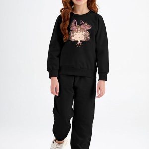 Conjunto Blusão com Calça Feminino Preto