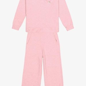 Conjunto Blusão com Calça Moletom Rosa