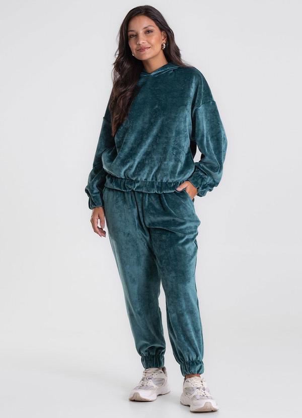 Conjunto Blusão com Calça Plush Verde
