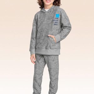 Conjunto Blusão com Capuz e Calça Cinza