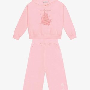 Conjunto Blusão com Capuz e Calça Rosa