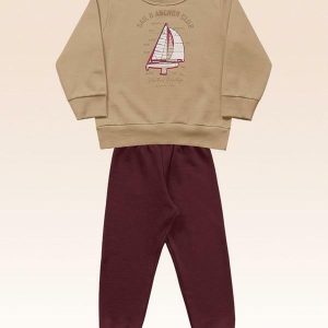 Conjunto Blusão e Calça Marrom