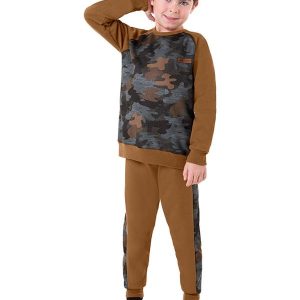 Conjunto Blusão e Calça Moletom Camuflado Cinza