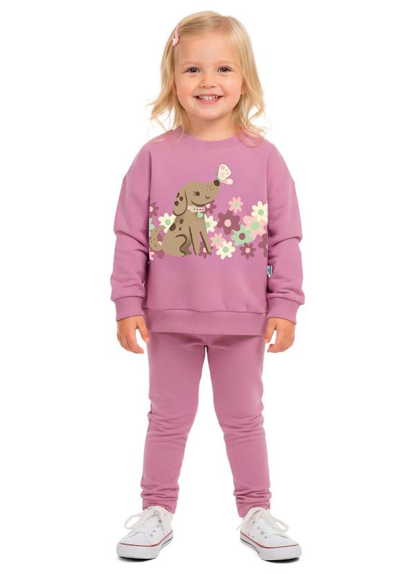 Conjunto Cachorro e Flores Rosê