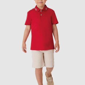 Conjunto Camisa Polo com Sarja Vermelho