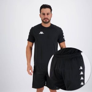 Conjunto Camisa e Calção Kappa Sport Preto