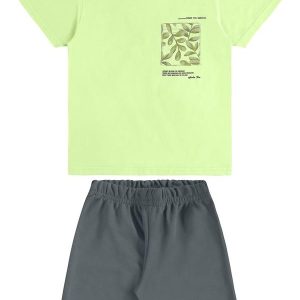 Conjunto Camiseta Bolso Bermuda Verde