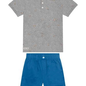 Conjunto Camiseta com Bermuda Cinza