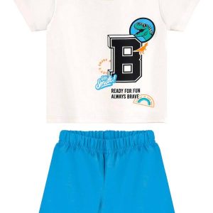 Conjunto Camiseta e Bermuda Bege